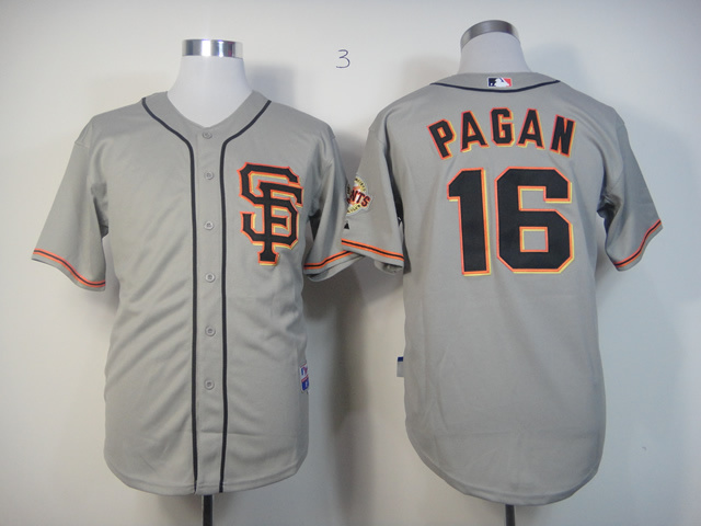 Men San Francisco Giants 16 Pagan Grey MLB Jerseys